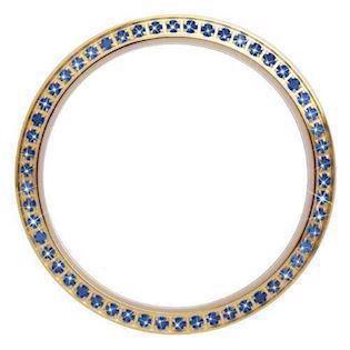 Vergoldeter Topring mit 54 blauen Saphiren für die Uhr Christina Collect
